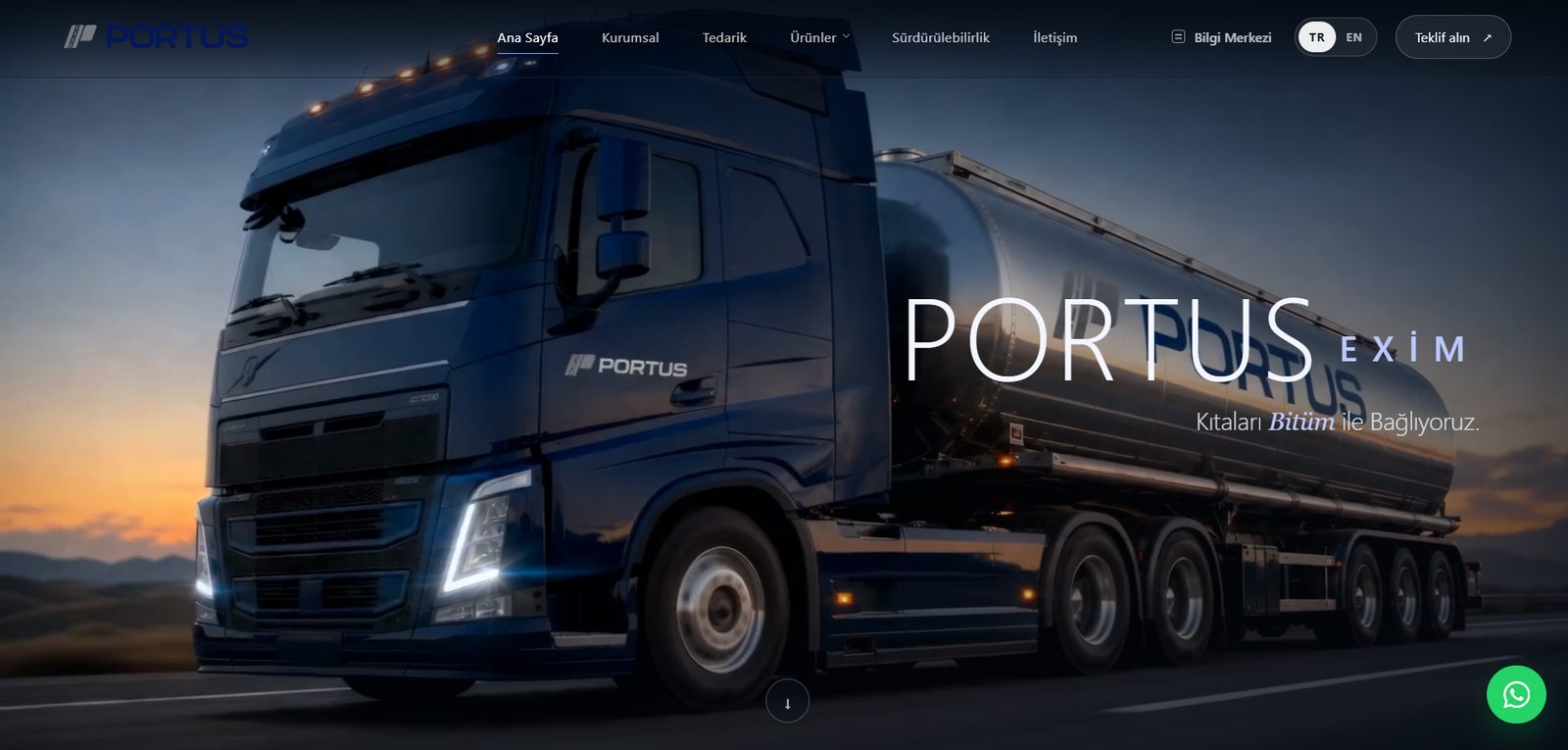 Portus EXİM — site ekran görüntüsü